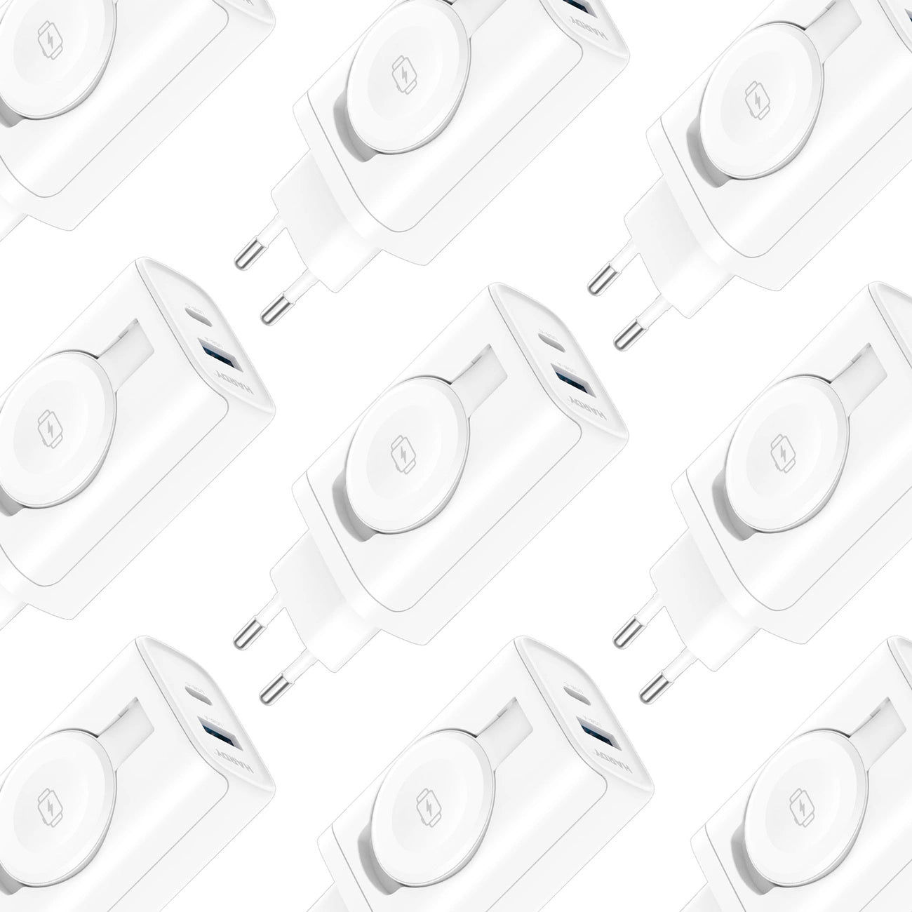 Induktives Netzladegerät 3mk HARDY Charger PD 2in1 33W USB-C USB-A - weiß