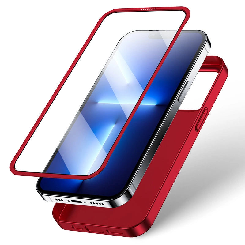 Joyroom 360 Full Case Cover für iPhone 13 Pro Back & Front Cover + Tempered Glass Rot (JR-BP935 Rot)