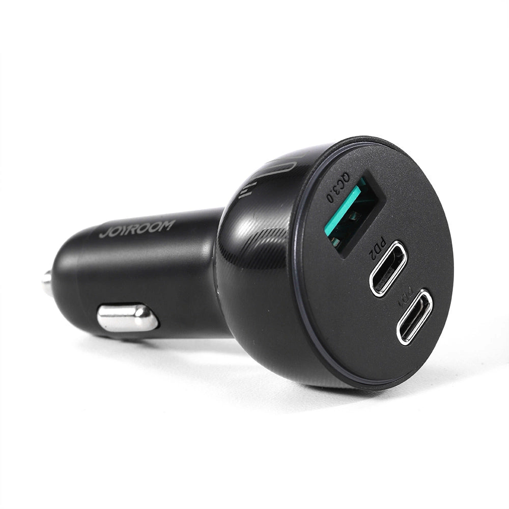 Joyroom Autoladegerät 70W mit 3 Anschlüssen: USB, 2 x USB C schwarz (JR-CL26)