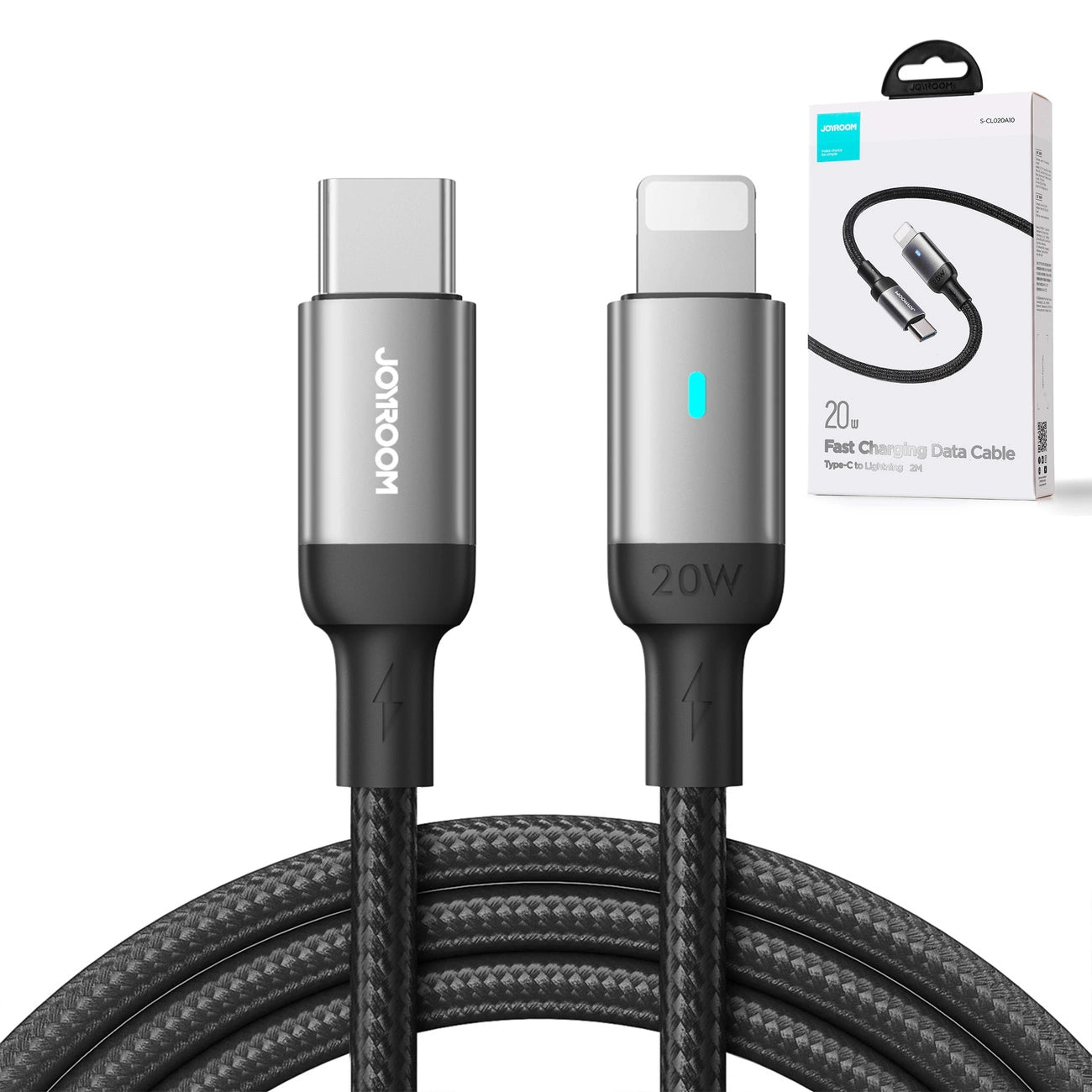 Joyroom Extraordinary Series A10 Lightning / USB-C PD 20W Kabel 1,2 m - Schwarz