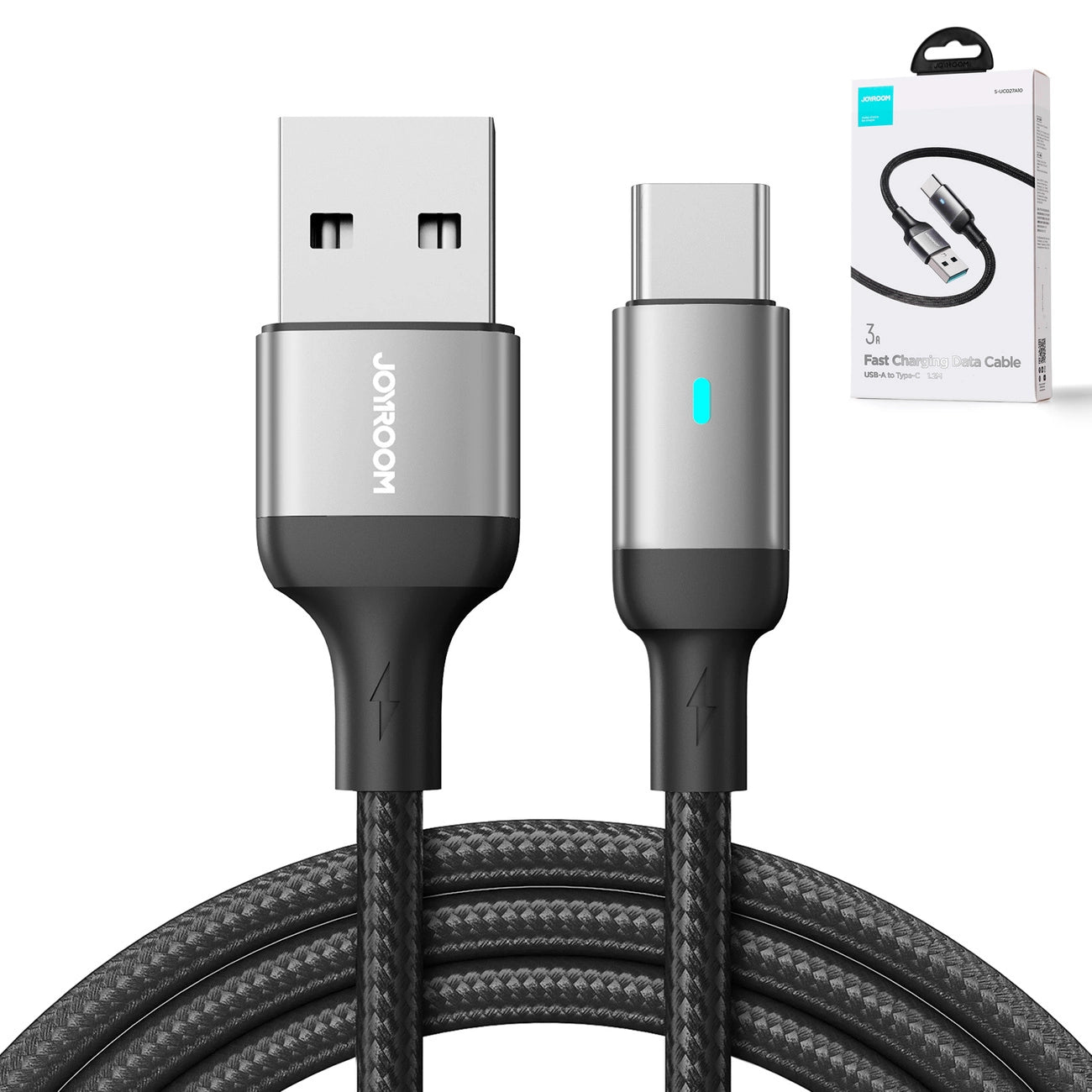 Joyroom Extraordinary Series A10 USB-A/USB-C 3A-Kabel 1,2 m – Schwarz