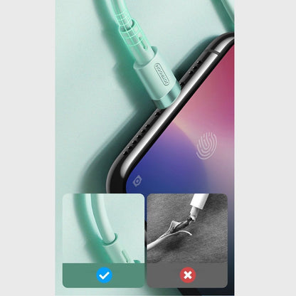 Joyroom Flüssigsilikon-Datenkabel N2 USB-A / Lightning 2,4 A 1,2 m – Weiß