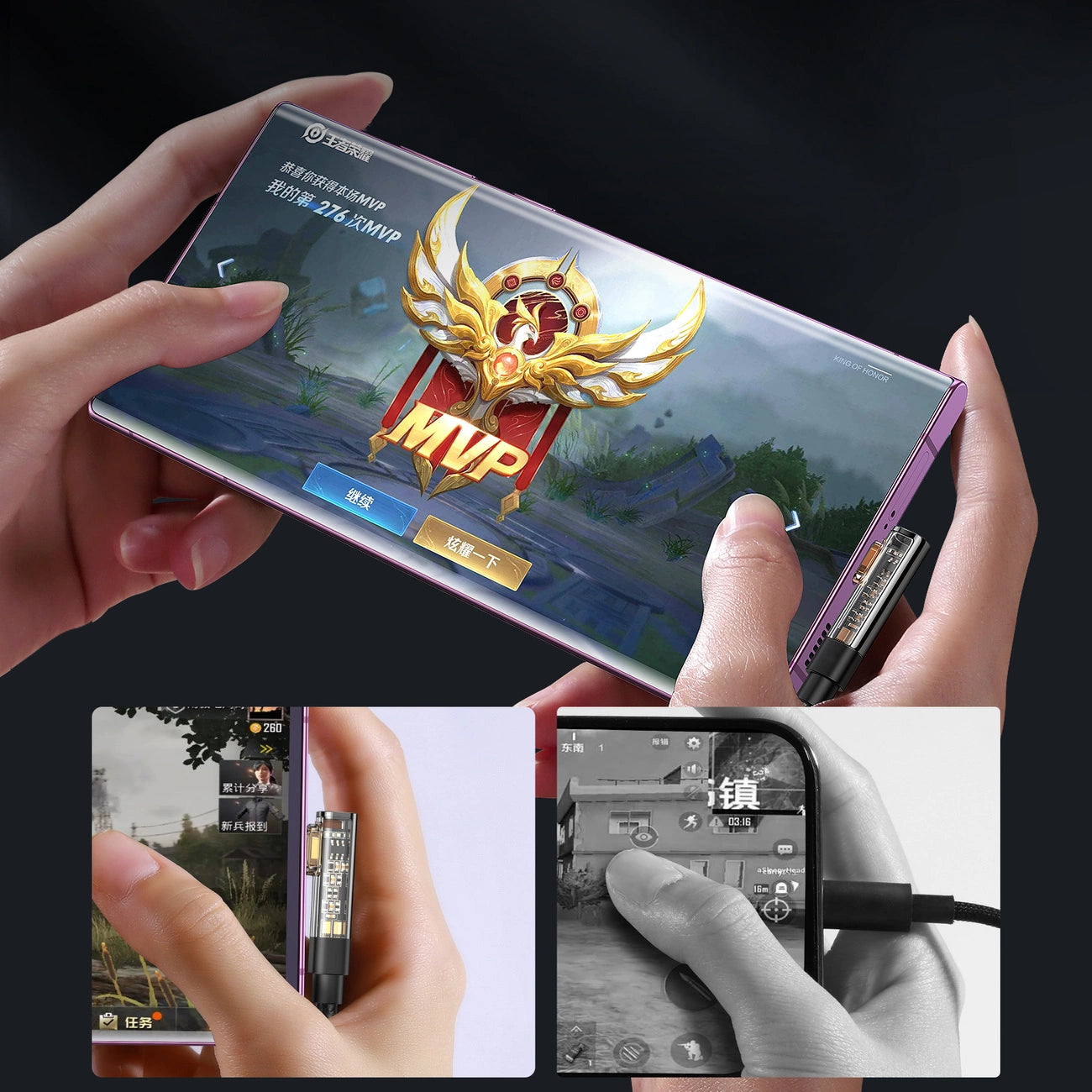 Joyroom Gaming-Kabel S-CC100A6 USB-C (gewinkelt) / USB-C (gerade) 100 W 1,2 m – schwarz