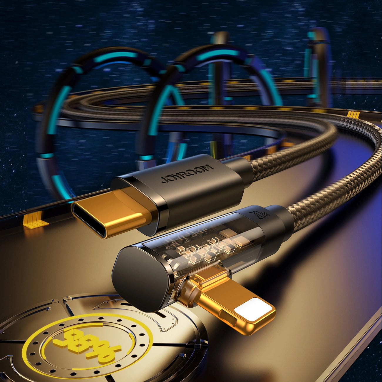 Joyroom Gaming-Kabel S-CL020A6 Lightning (gewinkelt) / USB-C (gerade) 20 W 1,2 m – schwarz