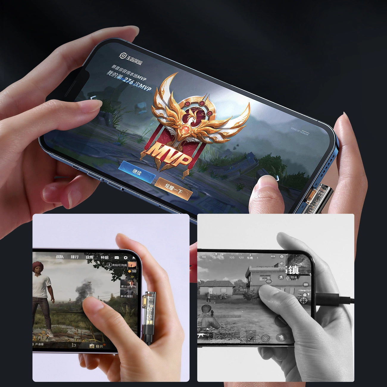 Joyroom Gaming-Kabel S-CL020A6 Lightning (gewinkelt) / USB-C (gerade) 20 W 1,2 m – schwarz