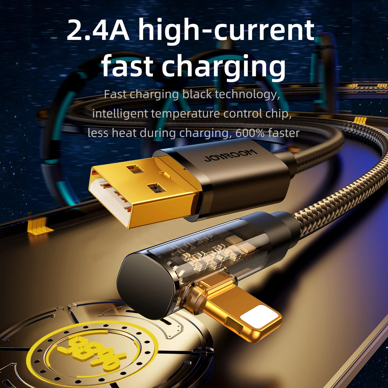 Joyroom Gaming-Kabel S-UL012A6 Lightning (gewinkelt) / USB-A (gerade) 2,4 A 1,2 m – blau