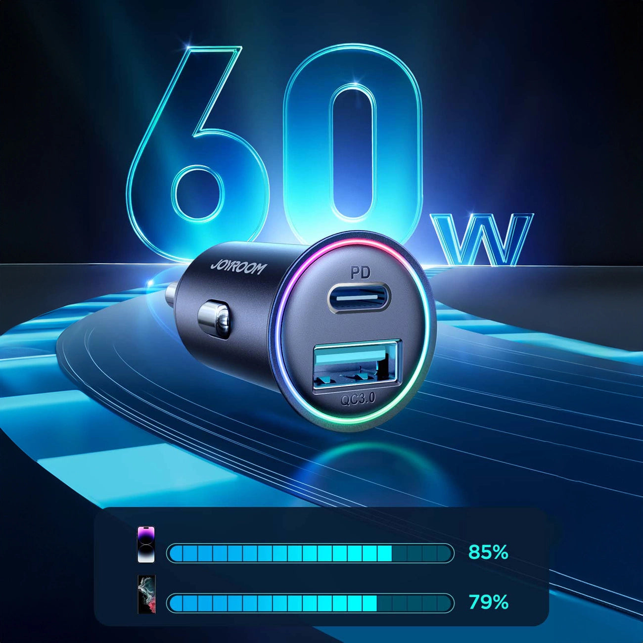 Joyroom JR-CCN04 60W USB-A USB-C Mini-Ladegerät – Schwarz