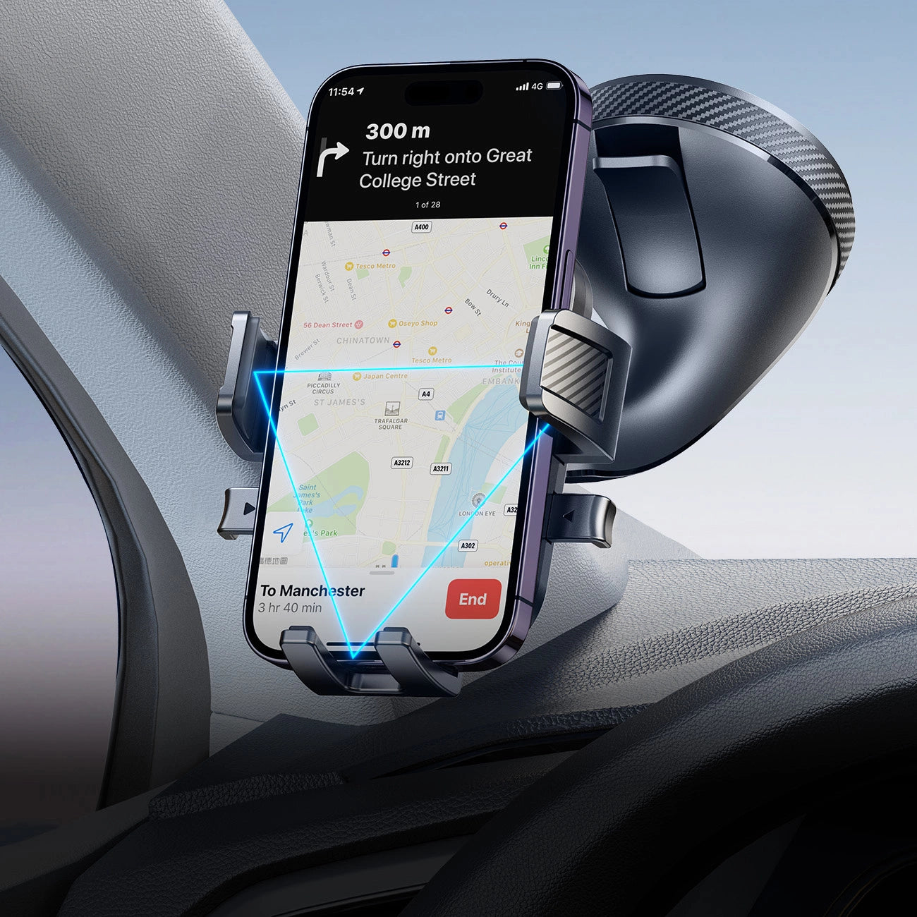 Joyroom JR-OK6 Klemm-Telefonhalter auf dem Glas – Schwarz