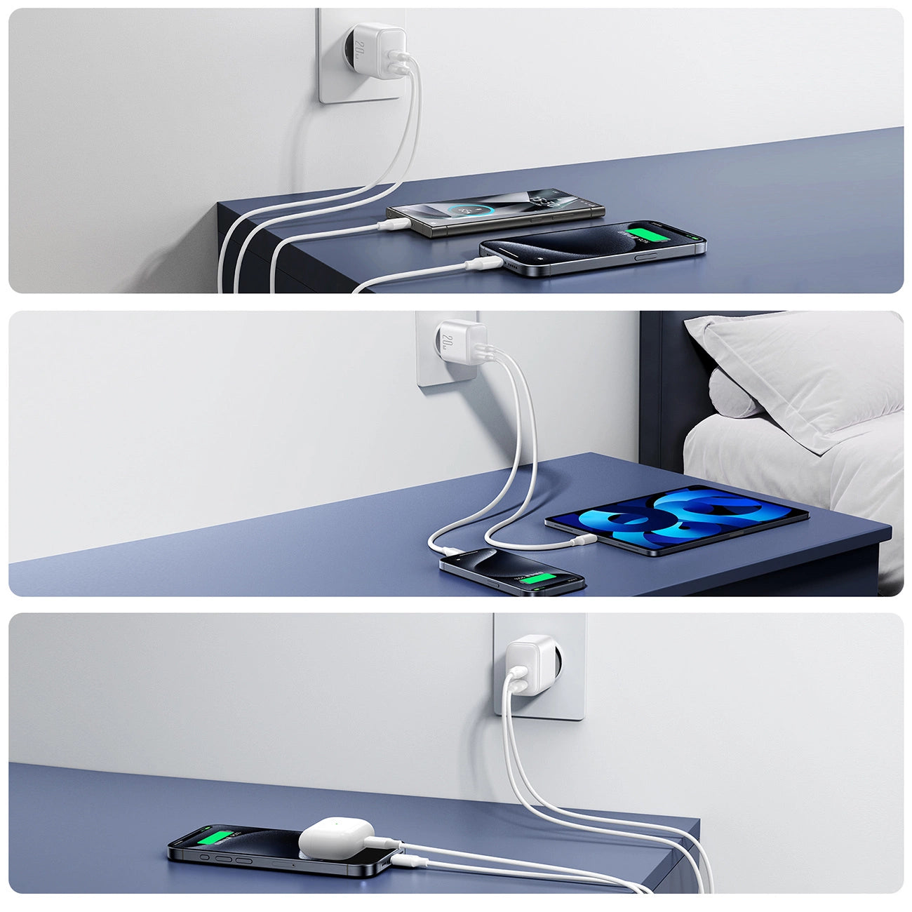 Joyroom JR-TCF12 Netzladegerät 2x USB-C 20W PD / QC 3.0 - Weiß