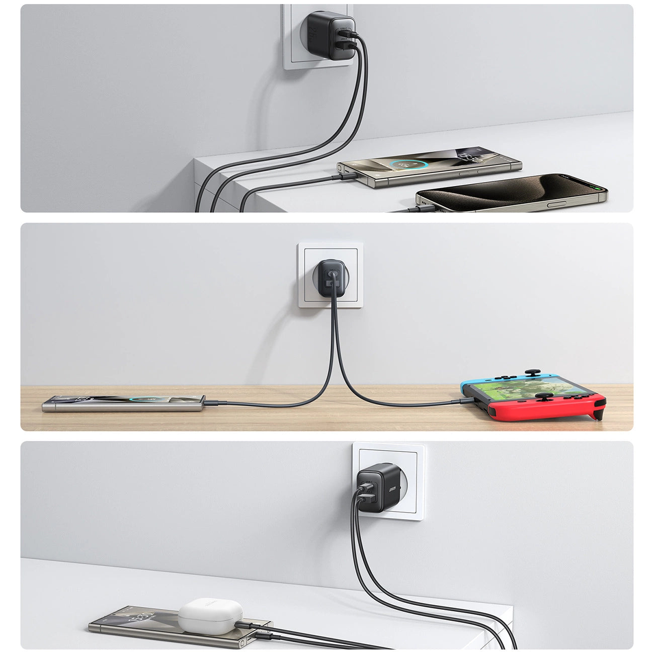 Joyroom JR-TCF13 Netzwerkladegerät USB-C / USB-A 25W SFC / PPS / PD - Schwarz