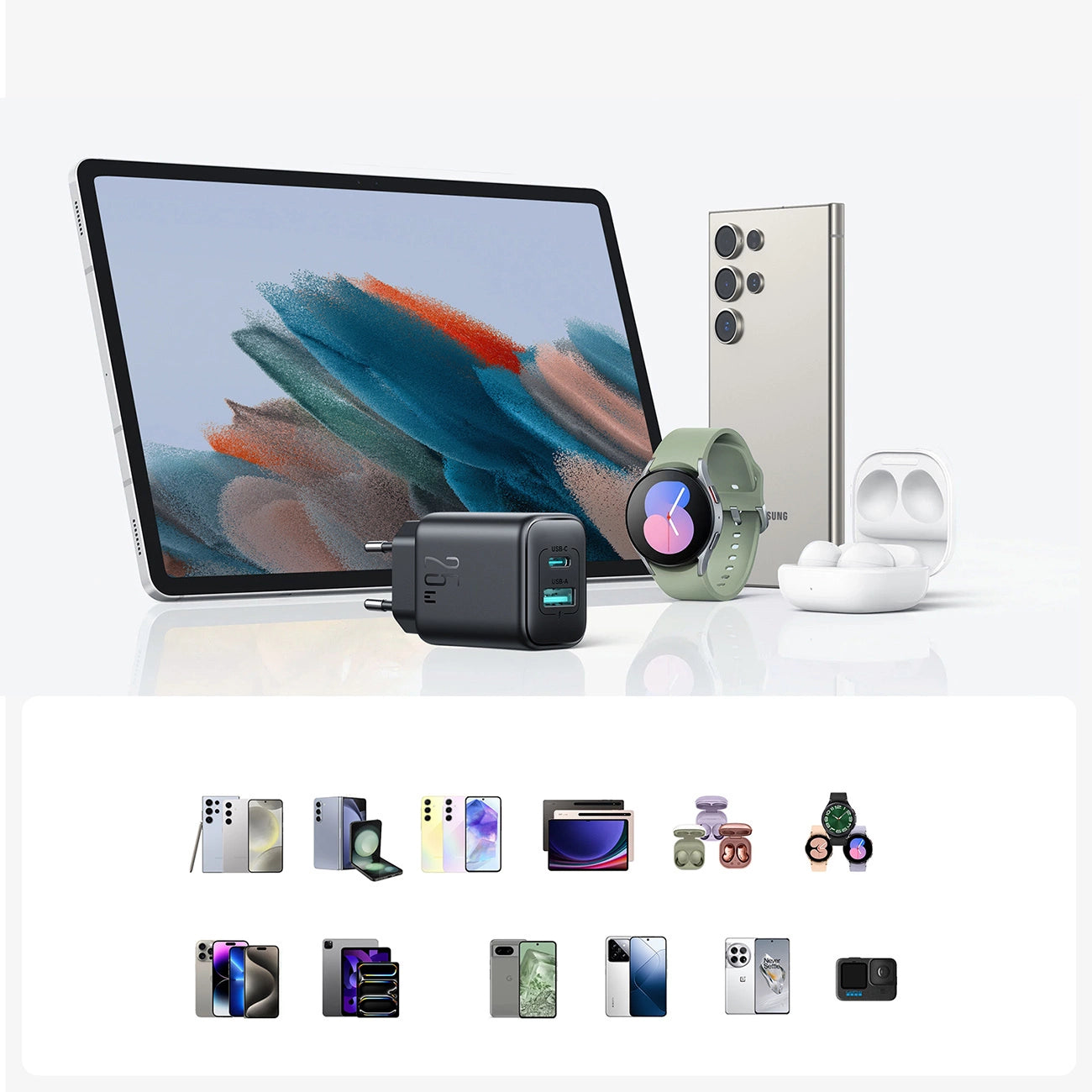 Joyroom JR-TCF13 Netzwerkladegerät USB-C / USB-A 25W SFC / PPS / PD - Schwarz