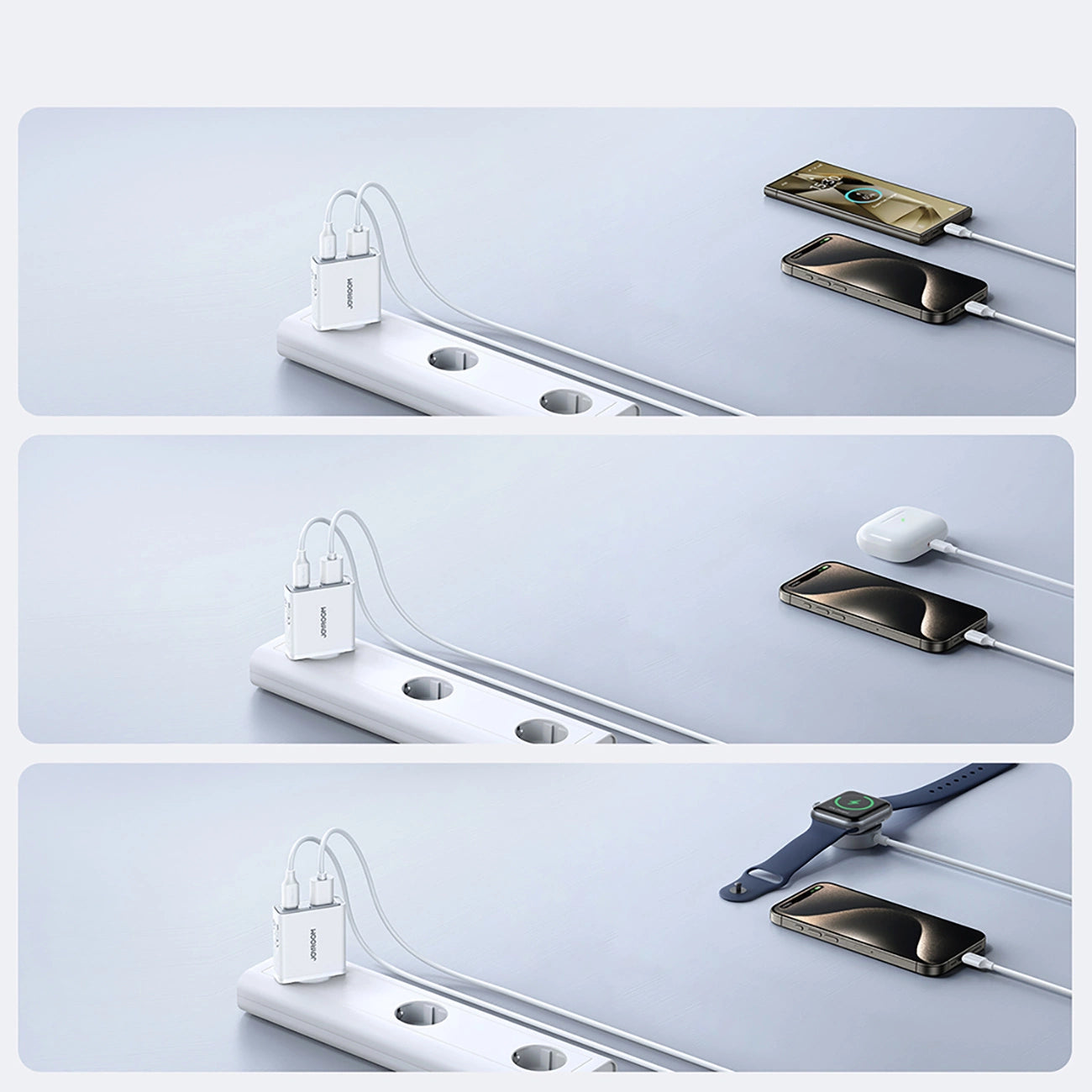 Joyroom JR-TCF14 20W USB-A USB-C Wandladegerät superdünn – Weiß