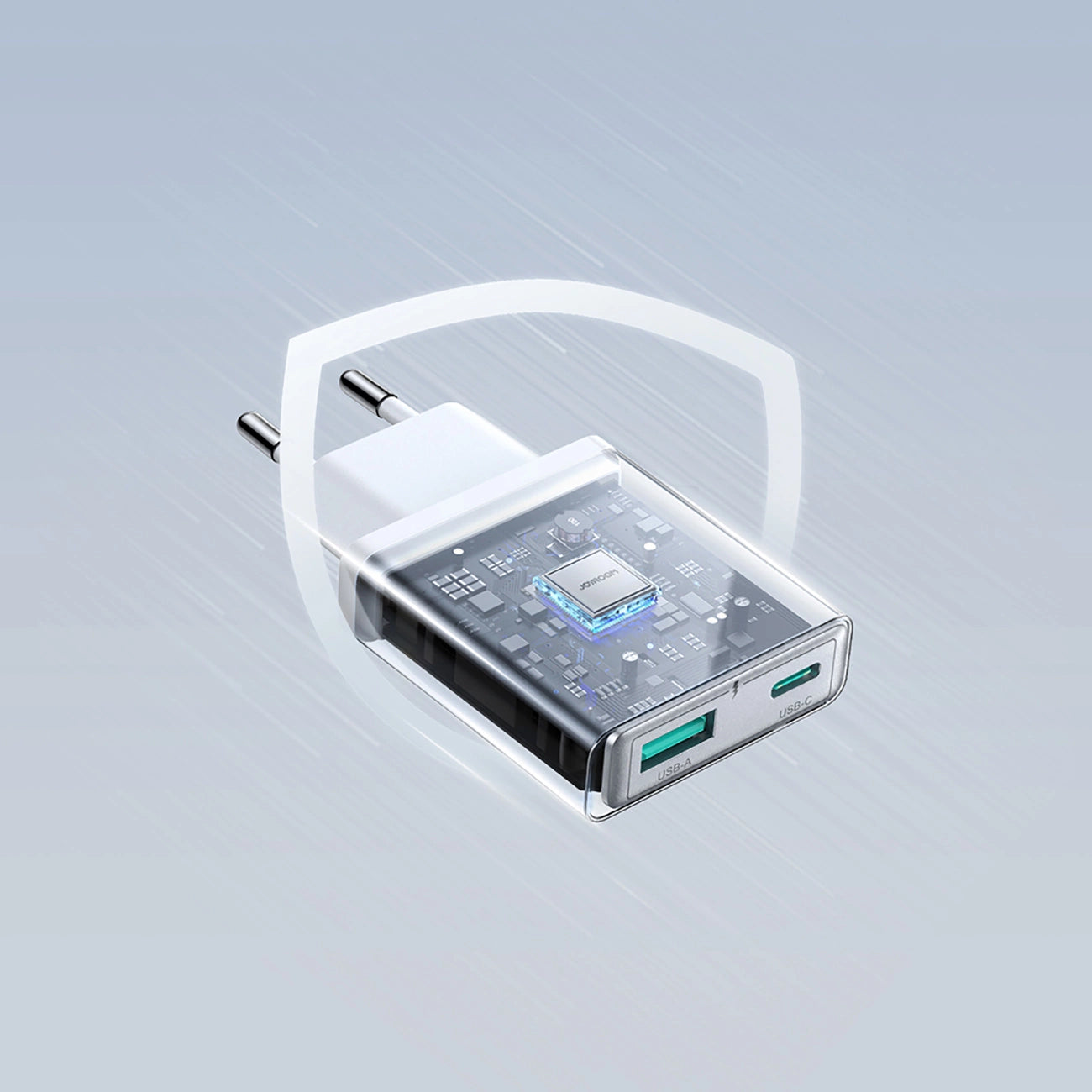 Joyroom JR-TCF14 20W USB-A USB-C Wandladegerät superdünn – Weiß