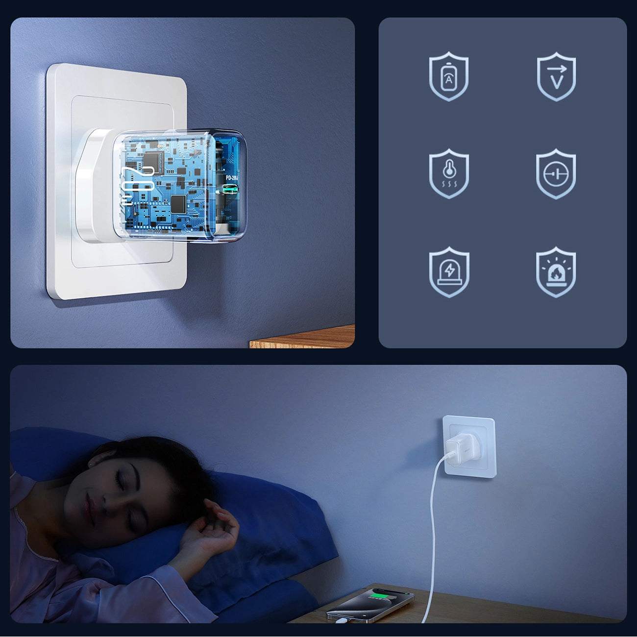 Joyroom JR-TCF20 PD 20W Wandladegerät (UK-Stecker) – Weiß