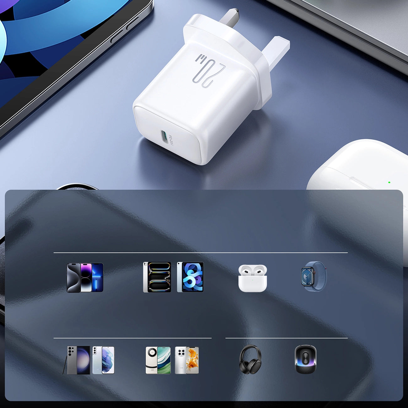 Joyroom JR-TCF20 PD 20W Wandladegerät (UK-Stecker) – Weiß