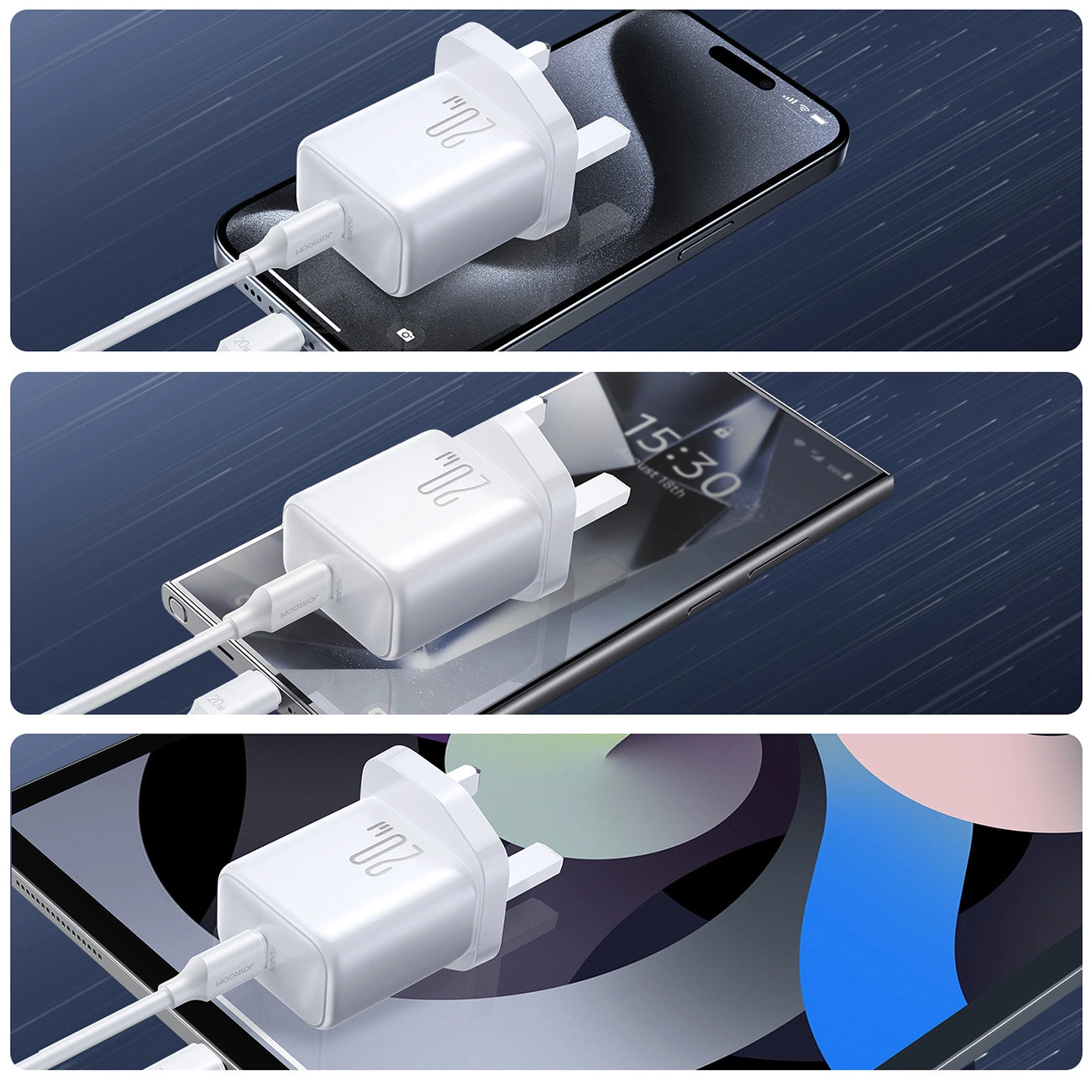 Joyroom JR-TCF20 PD 20W Wandladegerät (UK-Stecker) – Weiß