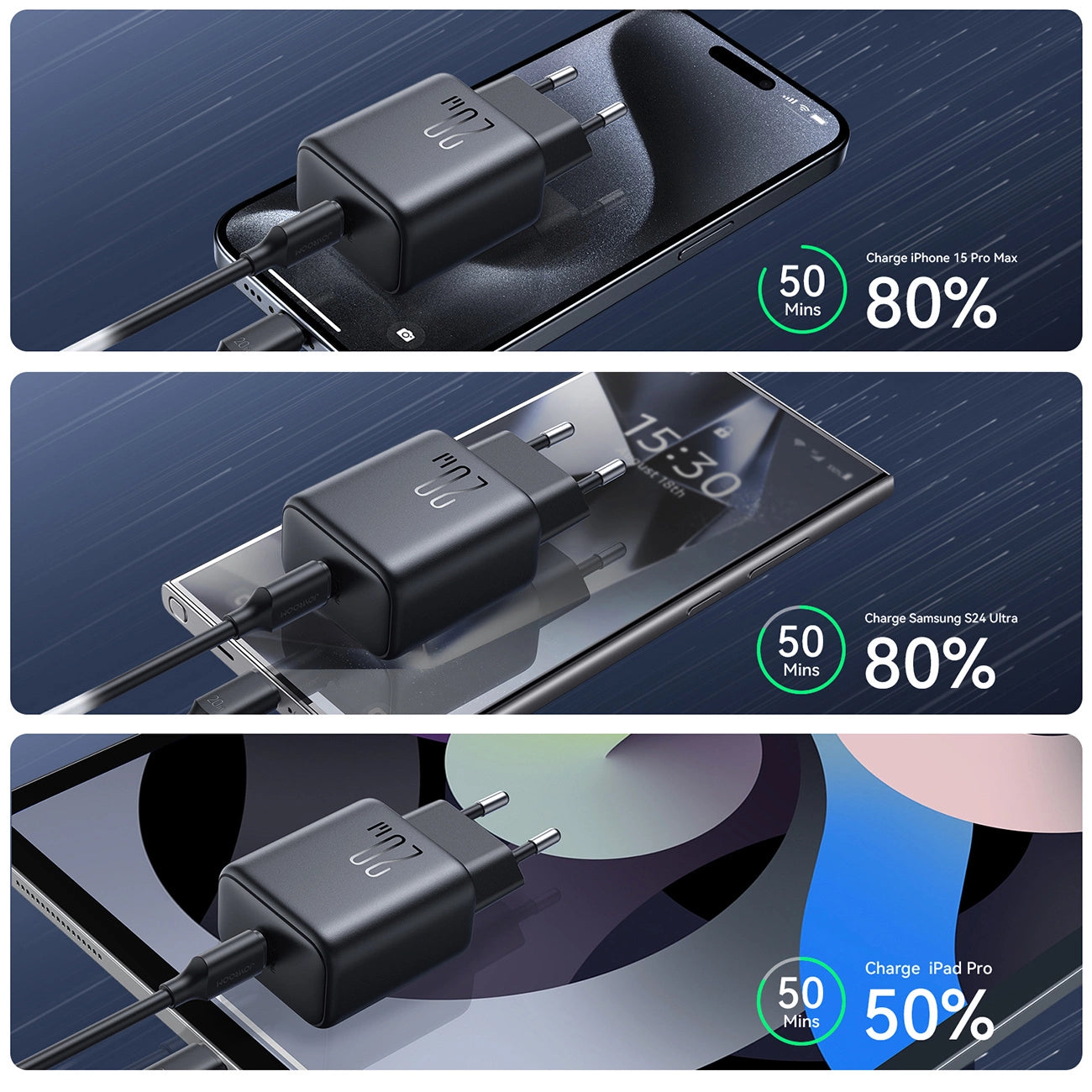 Joyroom JR-TCF20 USB-C PD 20W Netzwerk-Ladegerät – Schwarz