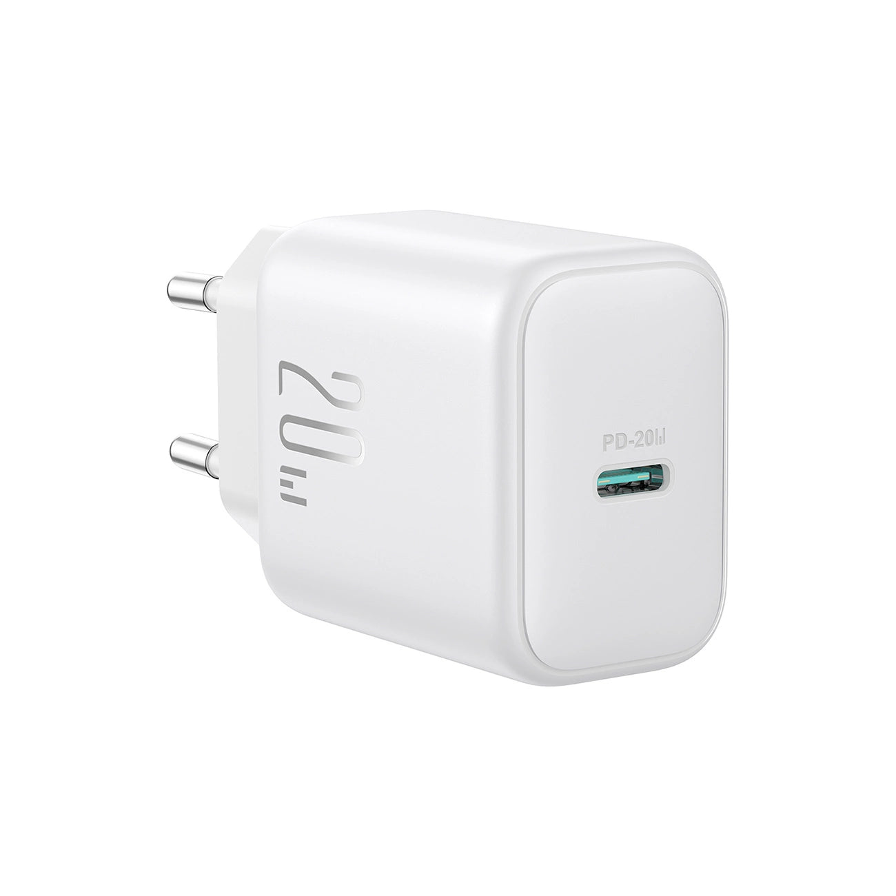 Joyroom JR-TCF20 USB-C PD 20W Netzwerkladegerät - Weiß + USB-C / Lightning -Kabel 1 m