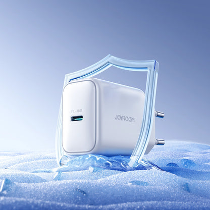 Joyroom JR-TCF20 USB-C PD 20W Netzwerkladegerät - Weiß + USB-C / Lightning -Kabel 1 m