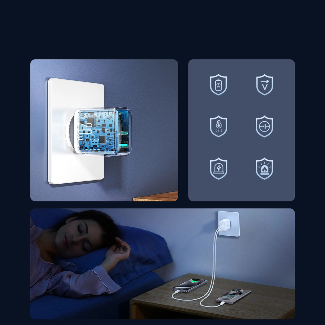 Joyroom JR-TCF21 Netzwerkladegerät USB-C / USB-A 20W PD / QC 3.0 - Weiß