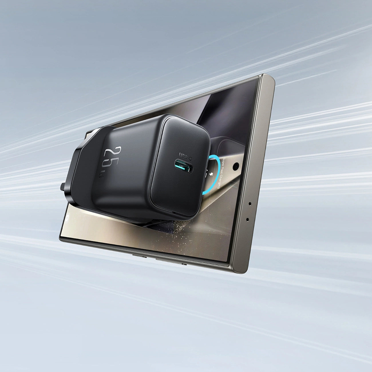 Joyroom JR-TCF23 25W Wandladegerät mit 1m USB-C-Kabel – Schwarz