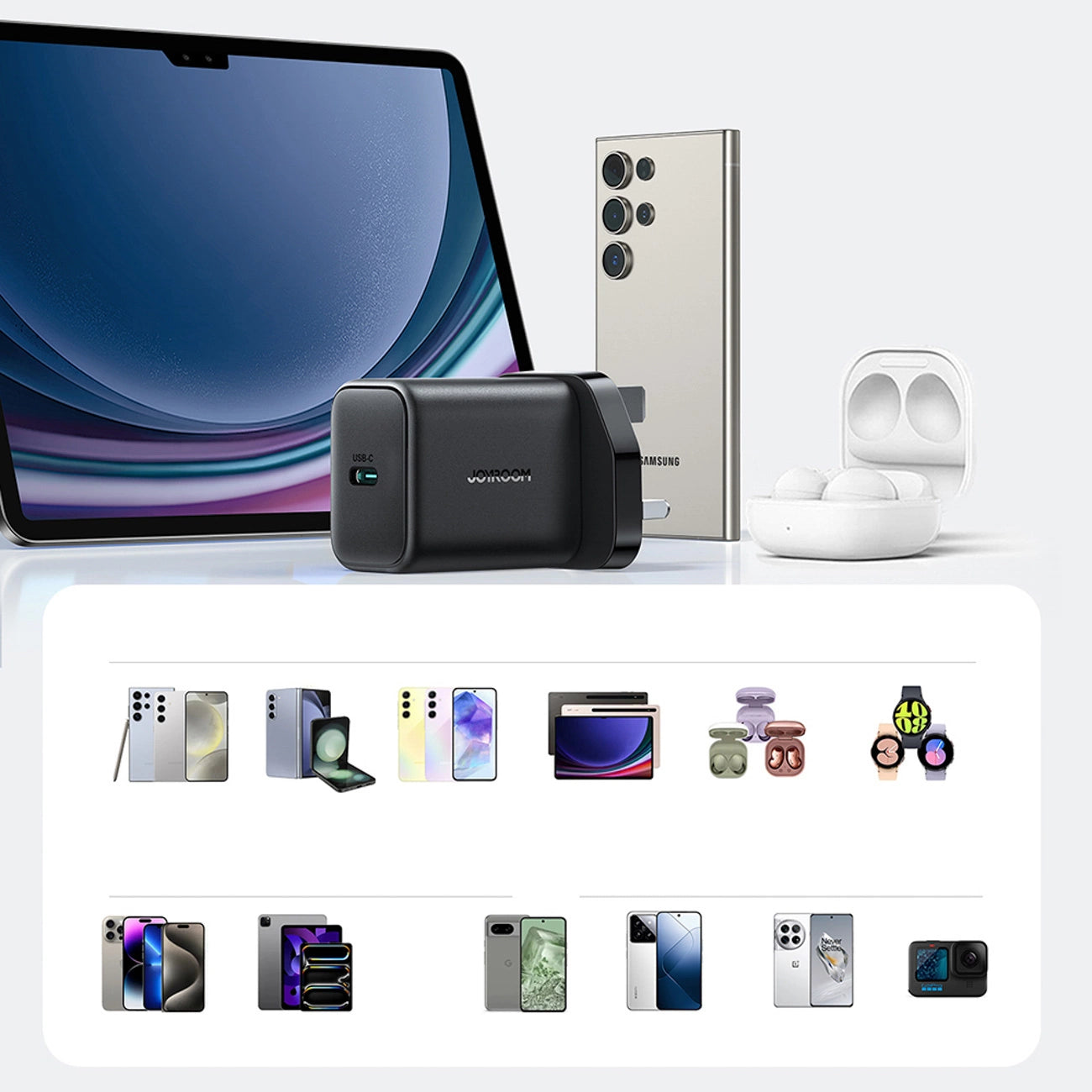 Joyroom JR-TCF23 25W Wandladegerät mit 1m USB-C-Kabel – Schwarz