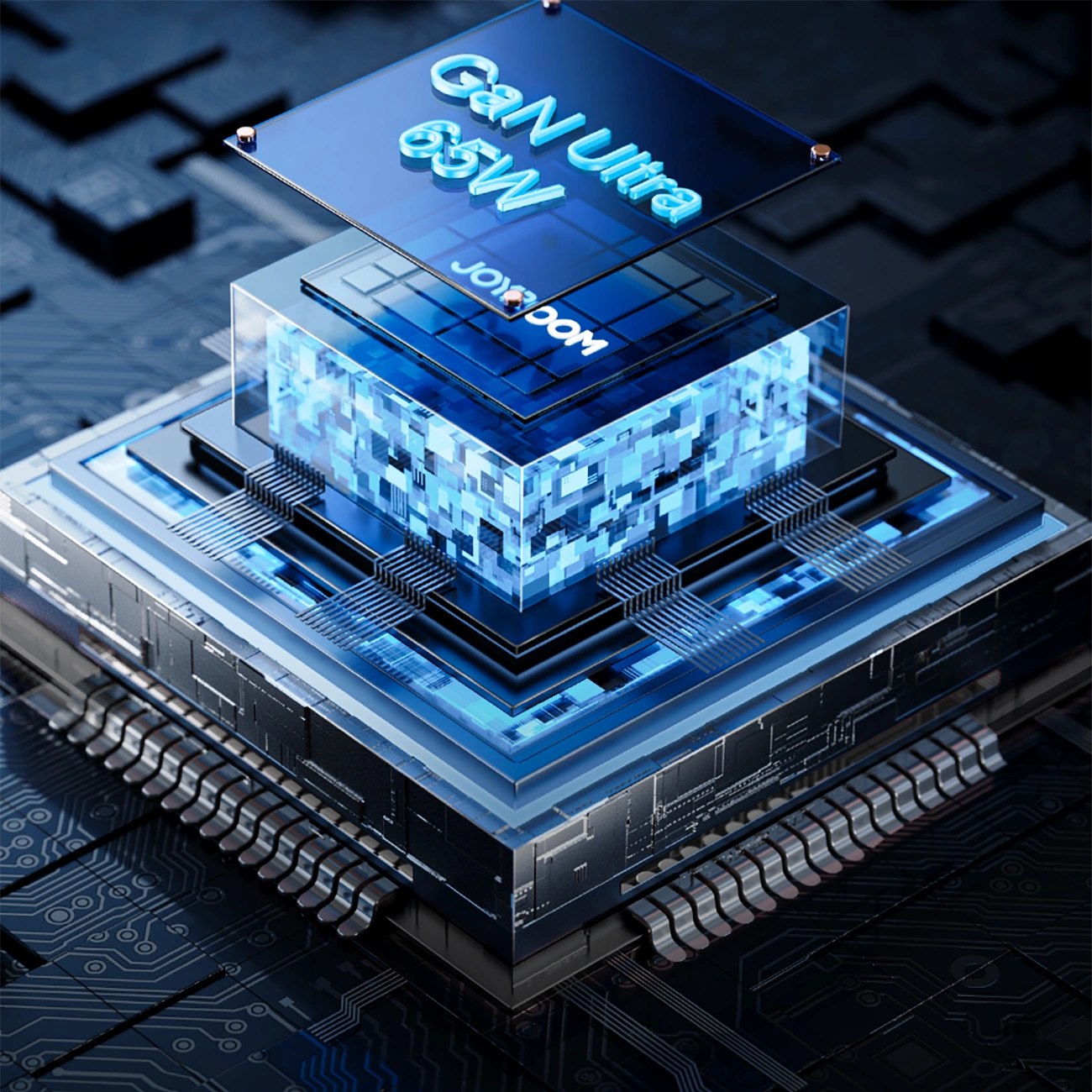 Joyroom JR-TCG01 Ultra GaN 65W Wandladegerät 2 x USB-C + 1 x USB-A (UK-Stecker) mit 100W 1,2m USB-C-Kabel - Schwarz