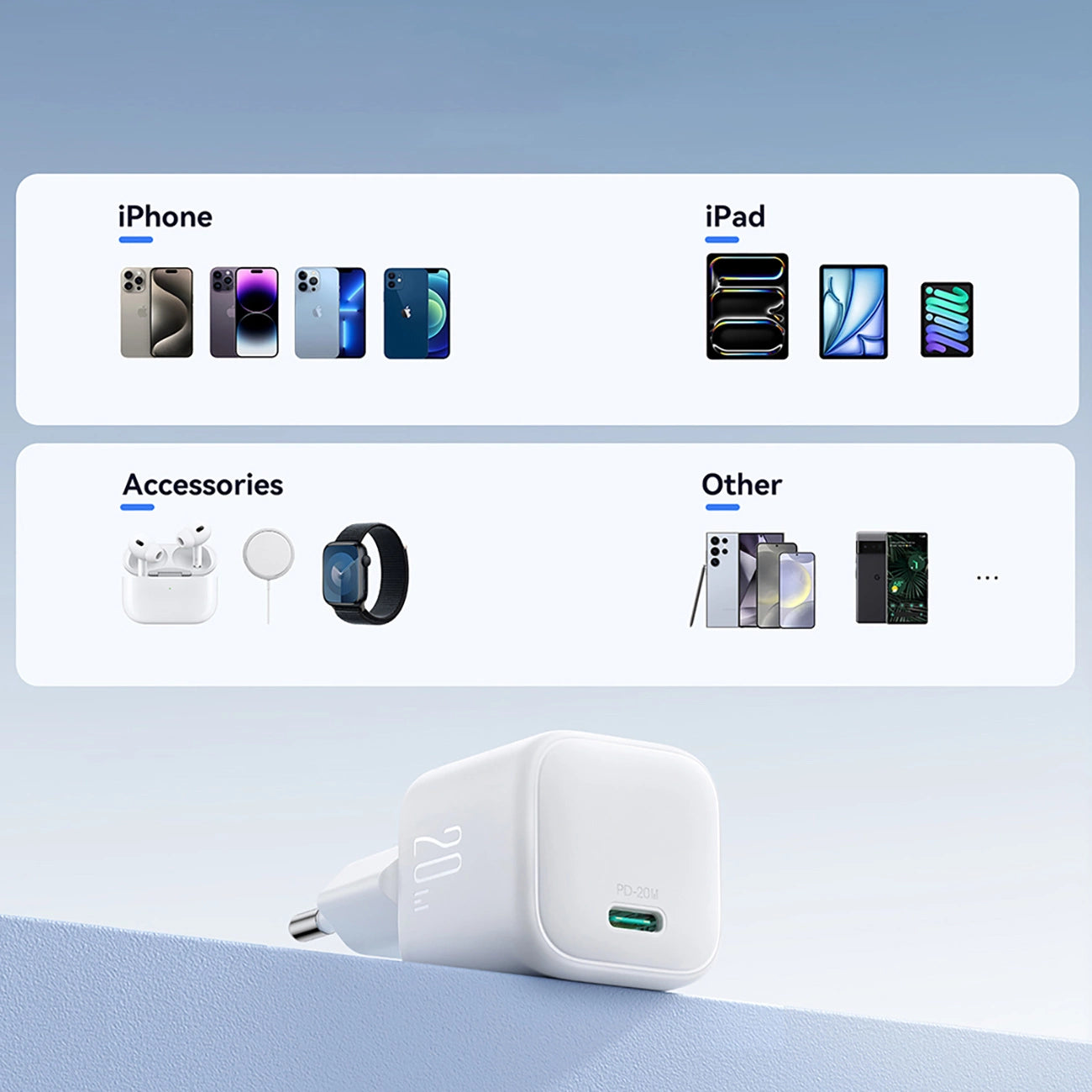 Joyroom JR-TCG08 GaN 20W Power Delivery Wandladegerät – Weiß