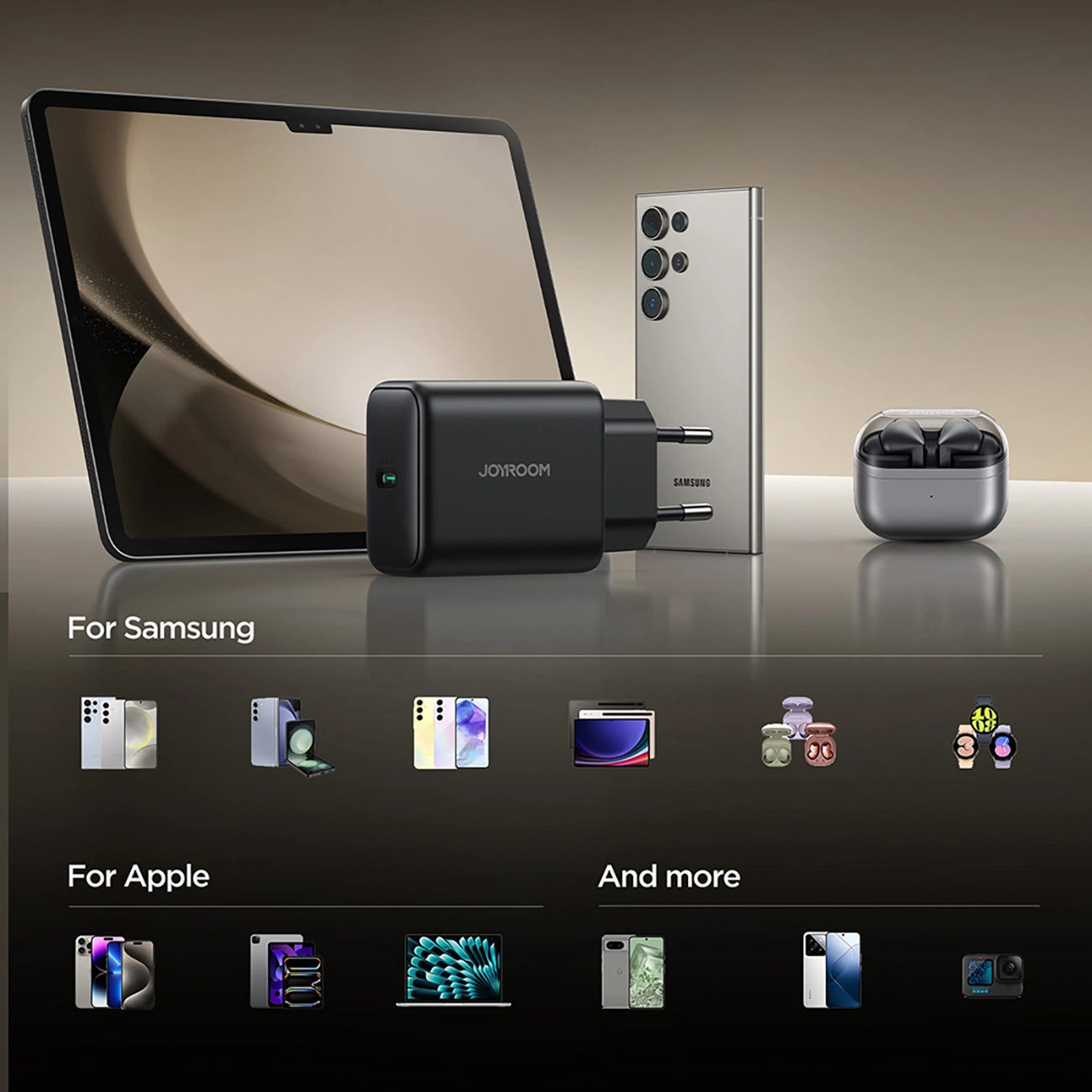 Joyroom JR-TCG13 45W GaN-Netzladegerät für Samsung Ultra – Schwarz