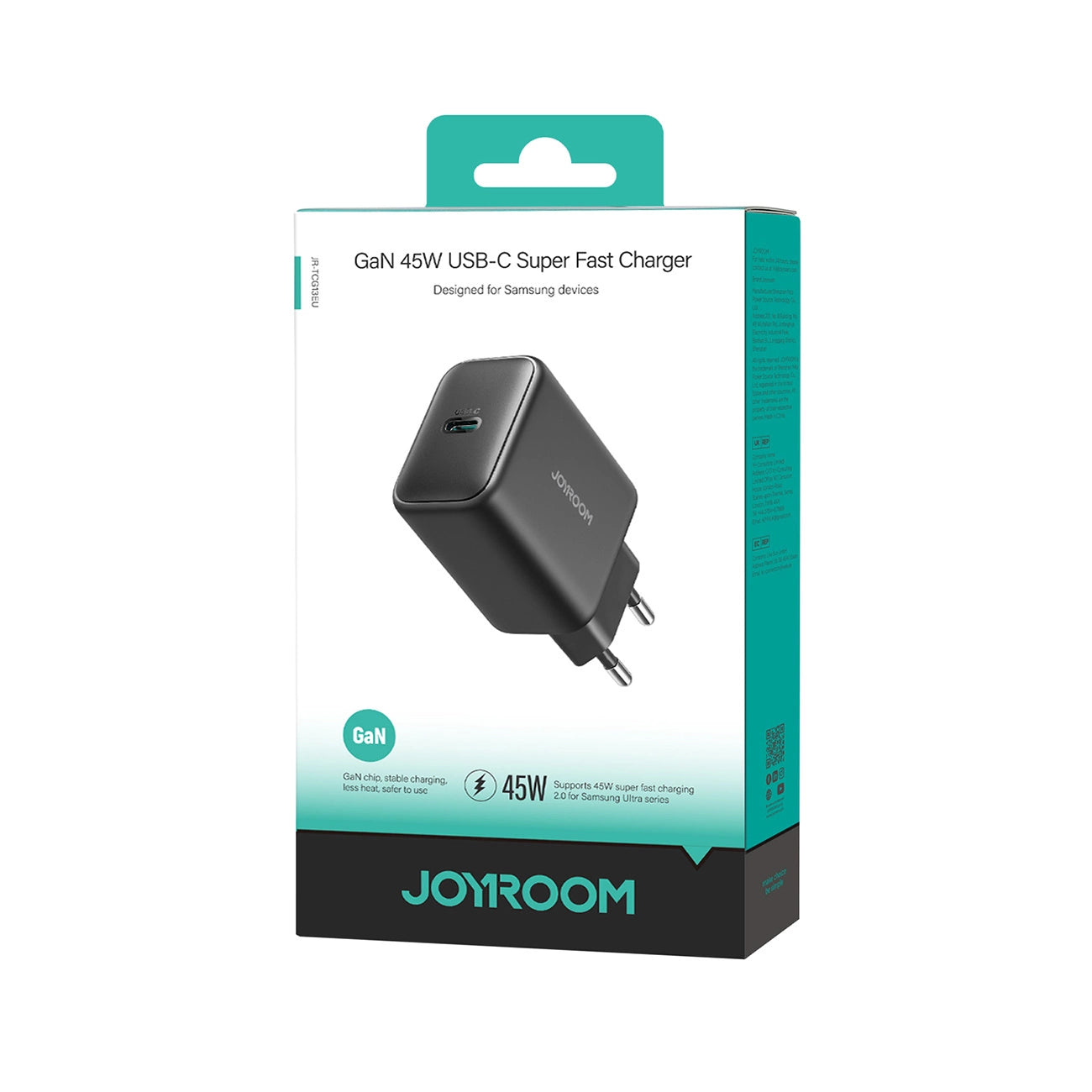 Joyroom JR-TCG13 45W GaN-Netzladegerät für Samsung Ultra – Schwarz