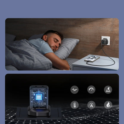 Joyroom JR-TCG17 45W 2 x USB-C Wandladegerät (UK-Stecker) - schwarz