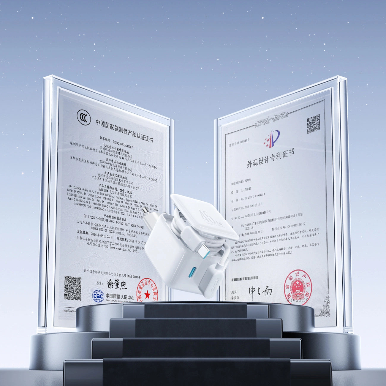 Joyroom JR-TCL05 45W GaN-Wandladegerät mit Kabel-Organizer - Weiß