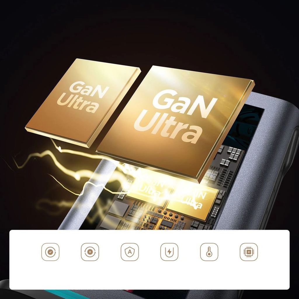 Joyroom JR-TCM02 GaN 65W Ladegerät Ladestation 4xUSB-C 2xUSB-A UK Stecker - grau