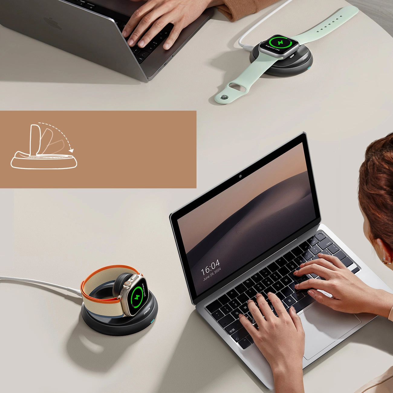 Joyroom JR-W12 faltbares induktives Ladegerät für Apple Watch – Schwarz