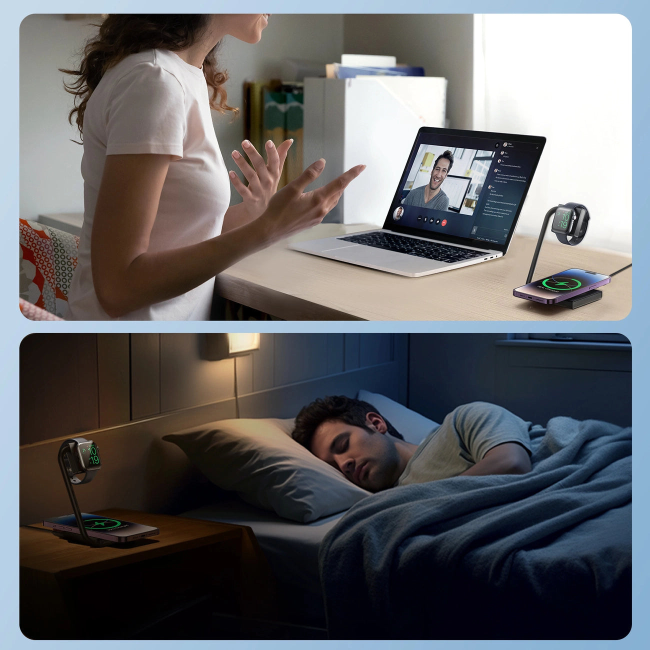 Joyroom JR-WQN05 15W MagSafe / Qi 2in1 induktives Ladegerät faltbar - Schwarz