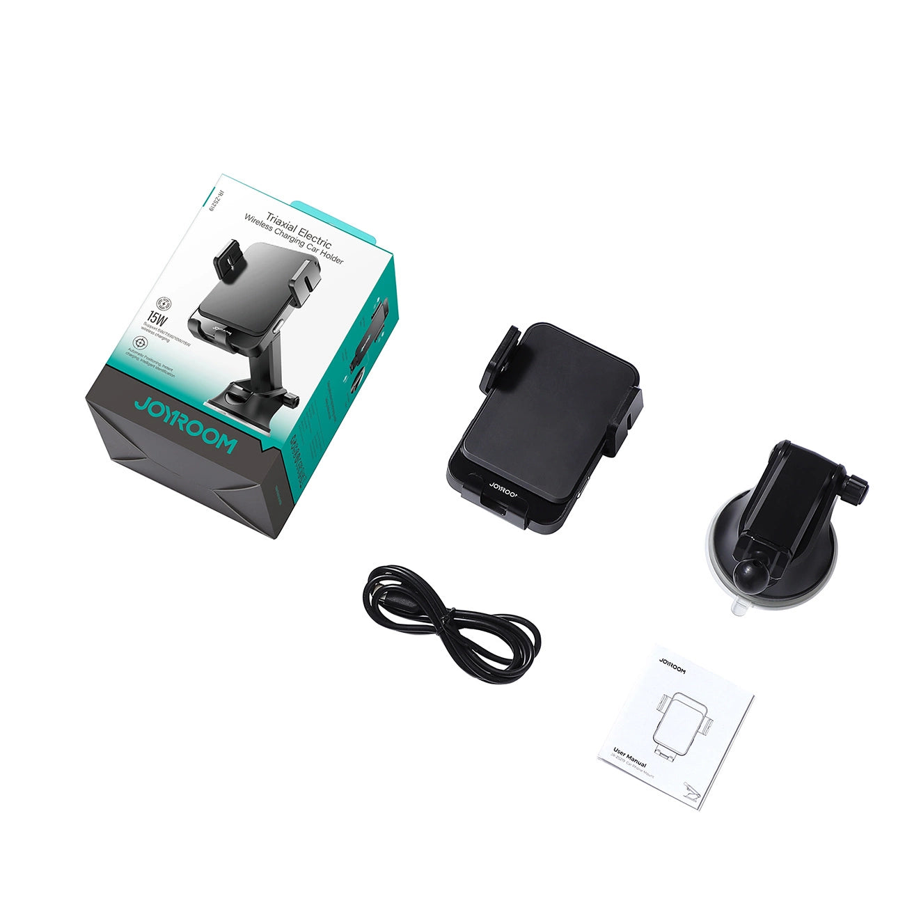 Joyroom JR-ZS219 Elektrohalter mit 15 W induktivem Ladegerät für Armaturenbrett – Schwarz