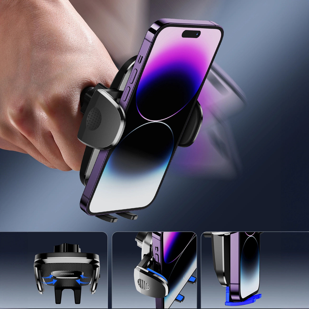 Joyroom JR-ZS259 mechanische Autohalterung universal für Telefon am Cockpit/Fenster – Schwarz
