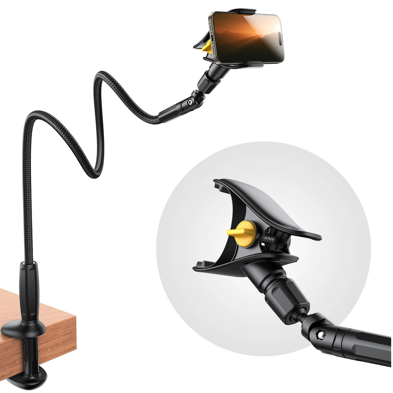 Joyroom JR-ZS389 Halterung mit flexiblem Arm für ein Tischtelefon – Schwarz