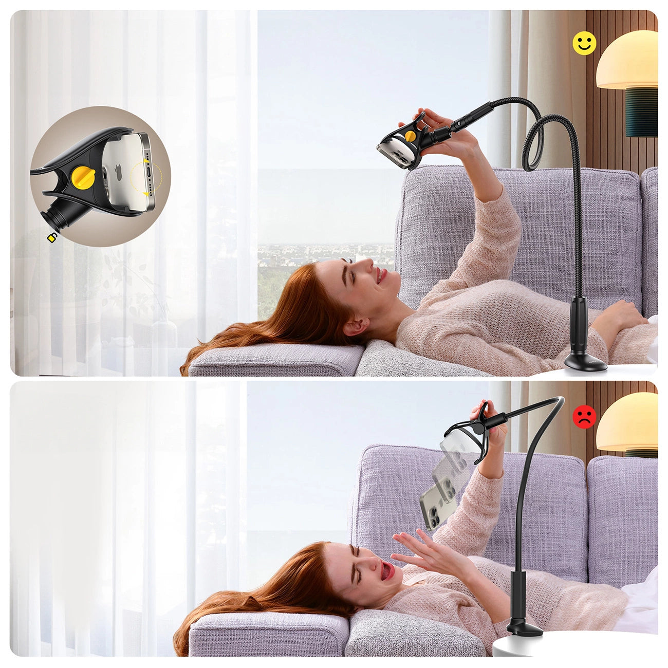 Joyroom JR-ZS389 Halterung mit flexiblem Arm für ein Tischtelefon – Schwarz