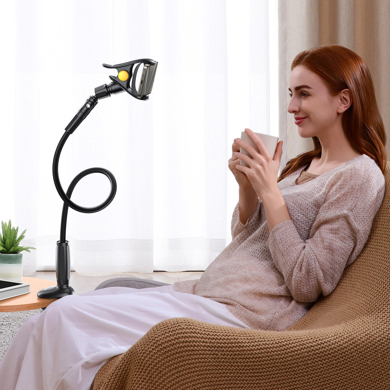 Joyroom JR-ZS389 Halterung mit flexiblem Arm für ein Tischtelefon – Schwarz