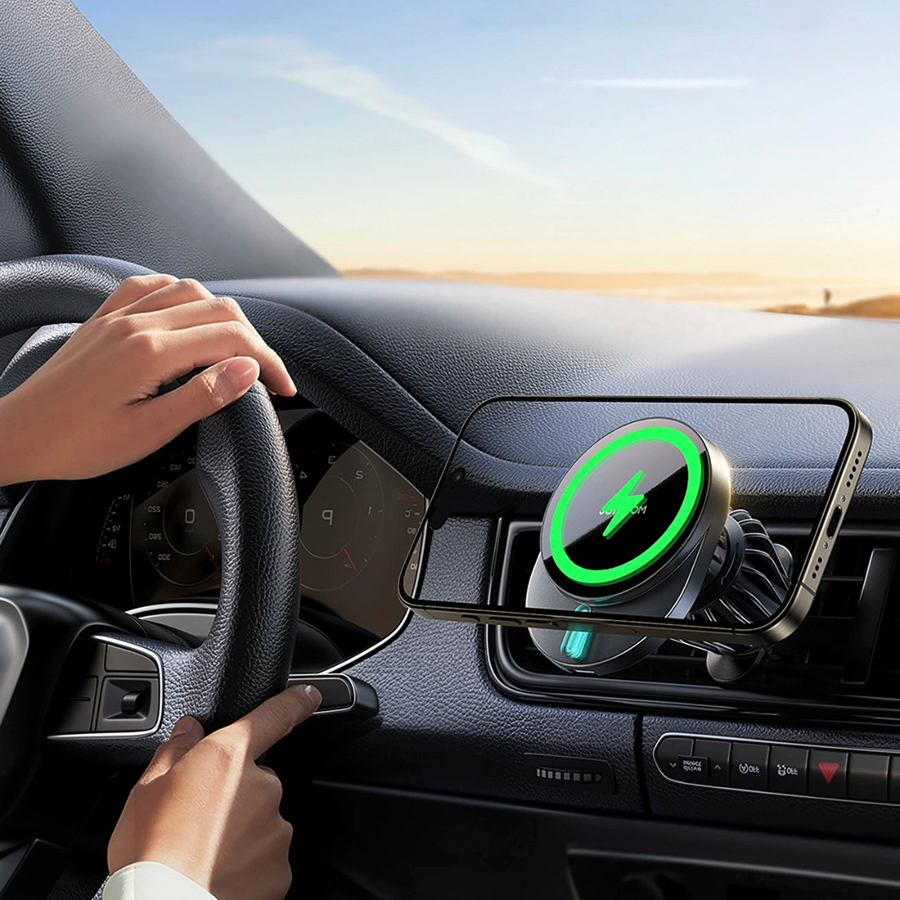 Joyroom JR-ZS409 Magnethalter mit 15W induktivem Ladegerät für Auto-Lüftungsschlitze – Schwarz