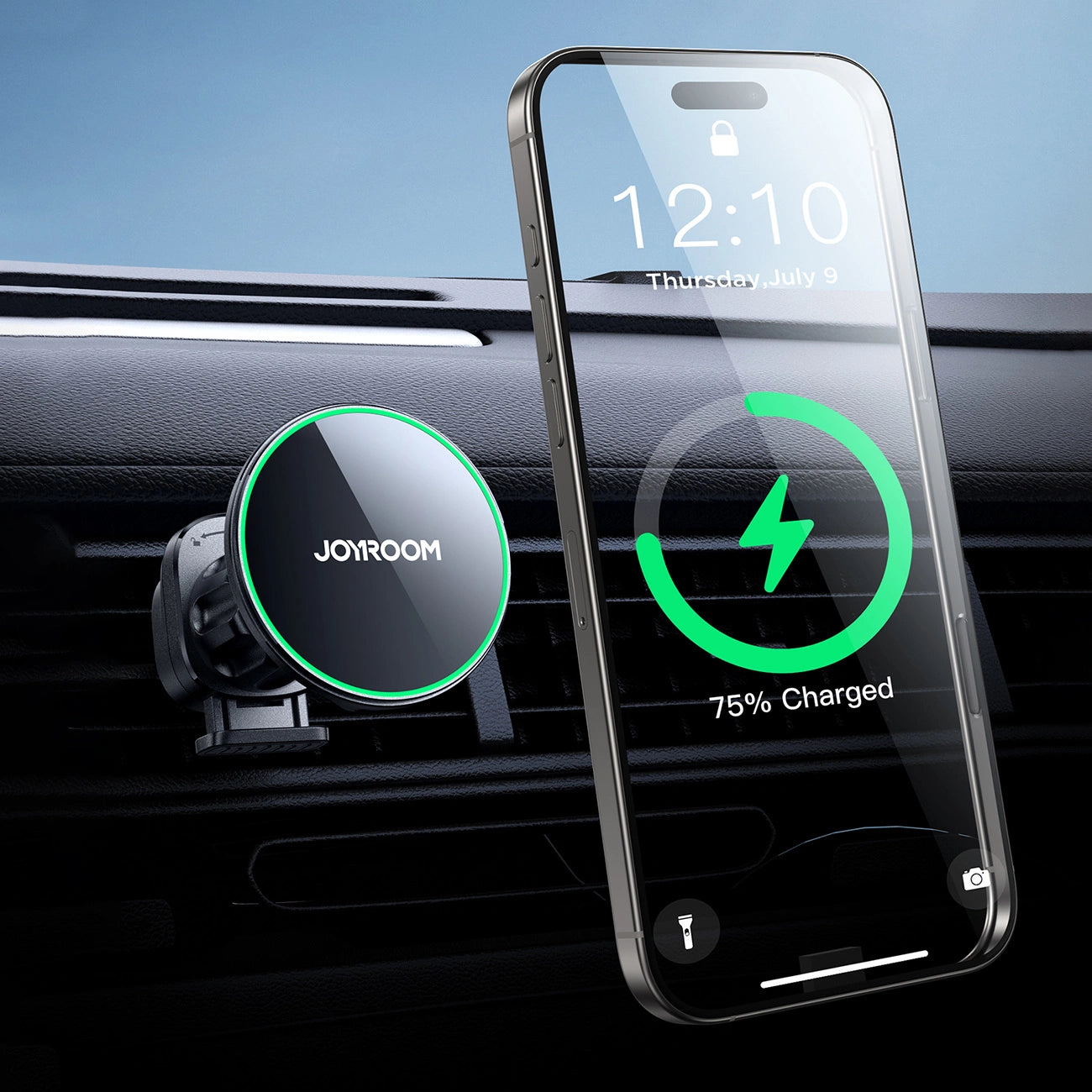 Joyroom JR-ZS412 Halterung mit Qi2 15W Ladegerät, Auto, für Lüftungsschlitze - schwarz