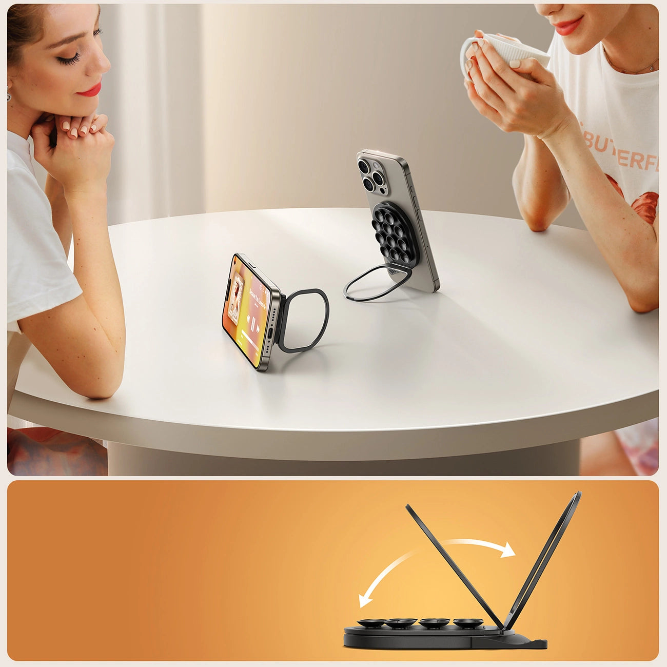 Joyroom JR-ZS418 Smartphone-Halterung mit Ständer und Saugnäpfen mit MagSafe – Schwarz