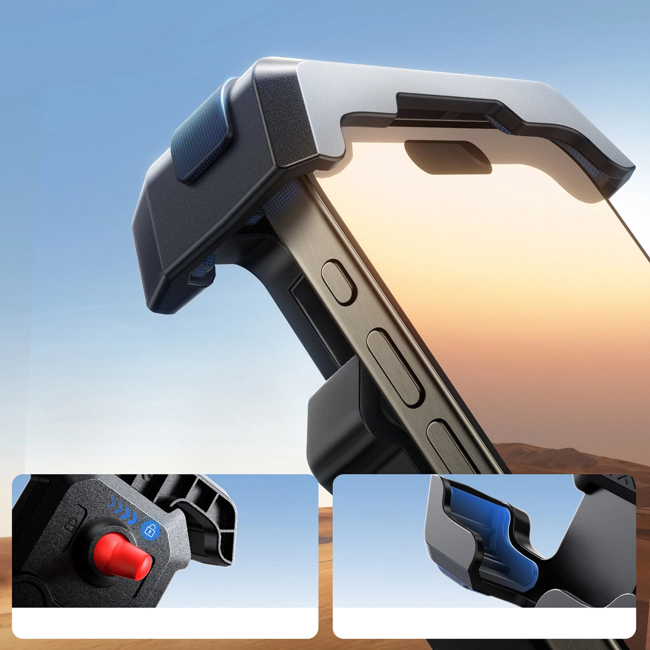 Joyroom JR-ZS428 Stoßfeste Lenkerhalterung für Motorrad, Fahrrad, Roller - schwarz