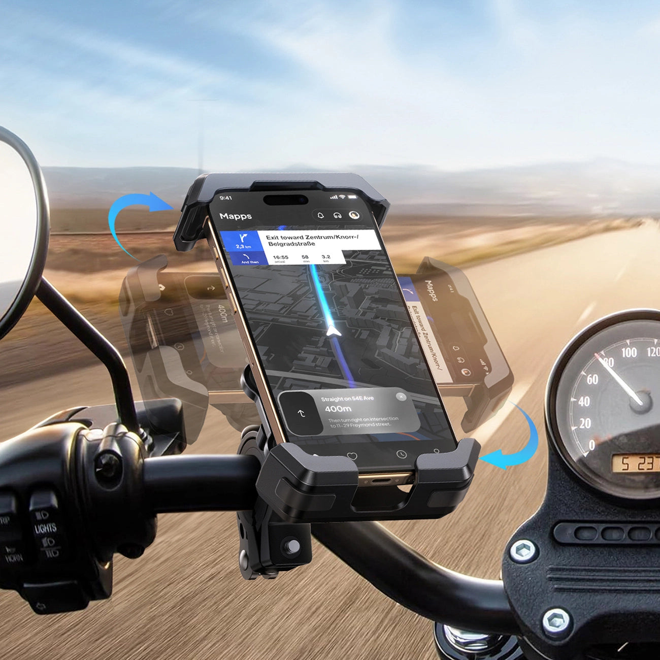 Joyroom JR-ZS428 Stoßfeste Lenkerhalterung für Motorrad, Fahrrad, Roller - schwarz