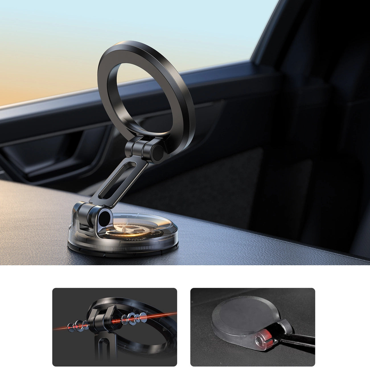 Joyroom JR-ZS505 Magnetische Armaturenbretthalterung, kompatibel mit MagSafe – Schwarz