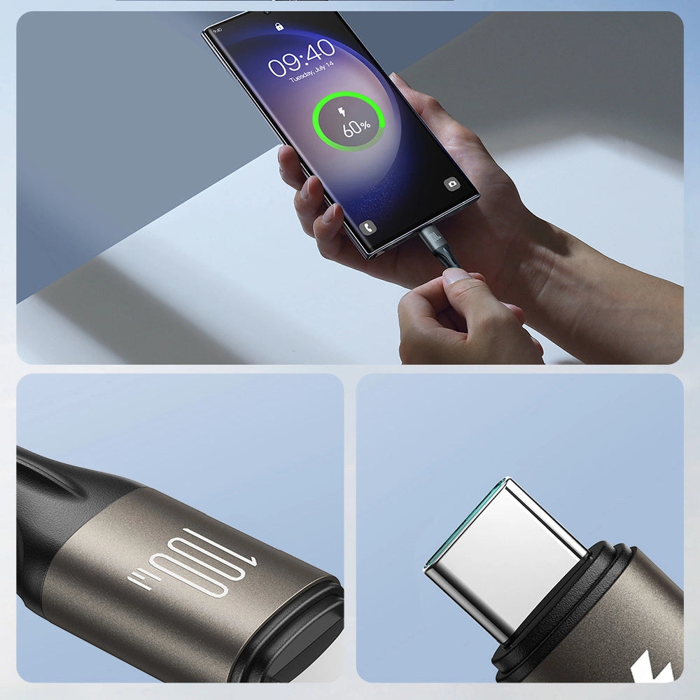 Joyroom Light-Speed Serie S-A25 USB-C / USB-C Kabel 100W 1,2m - schwarz