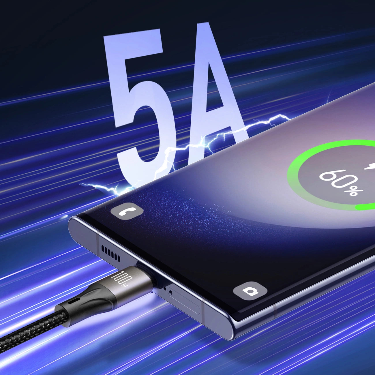 Joyroom Light-Speed Serie S-A25 USB-C / USB-C Kabel 100W 1,2m - schwarz