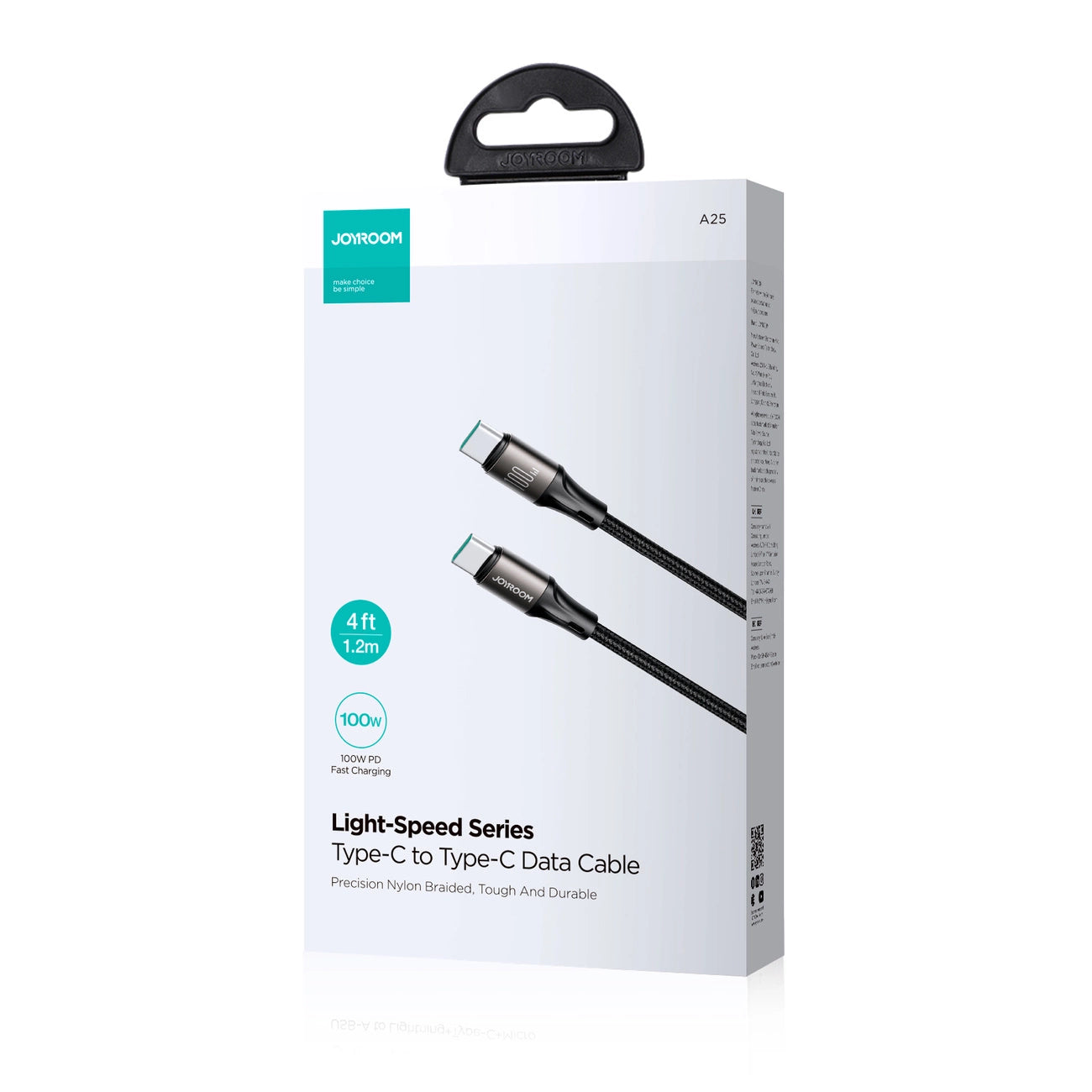 Joyroom Light-Speed Serie S-A25 USB-C / USB-C Kabel 100W 1,2m - schwarz
