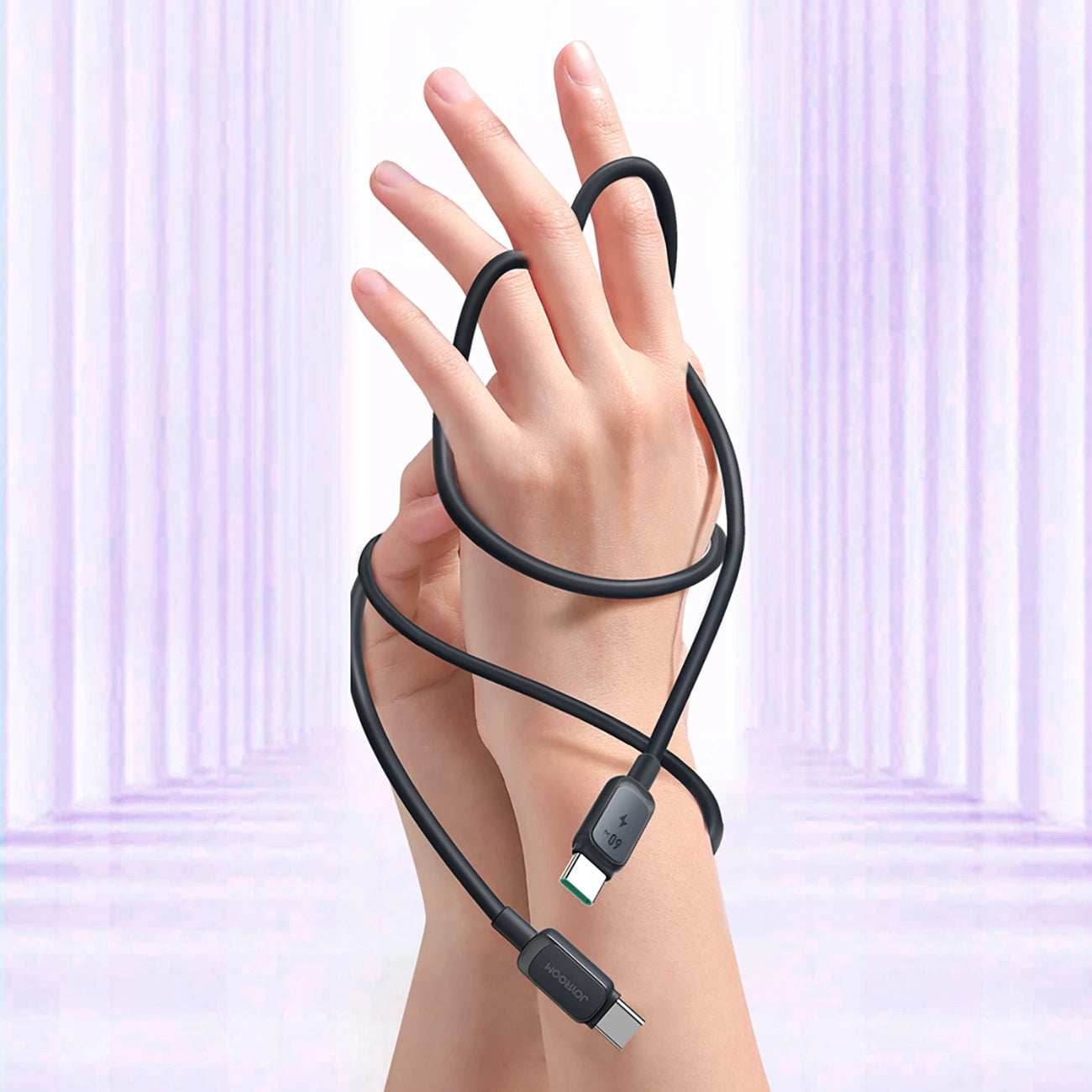 Joyroom Multi-Color Serie A14 USB-C / USB-C 60W Kabel 1,2 m - Schwarz